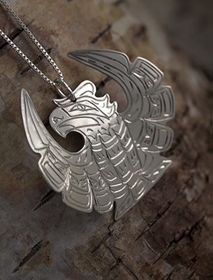 Sterling Silver Thunderbird Pendant Necklace